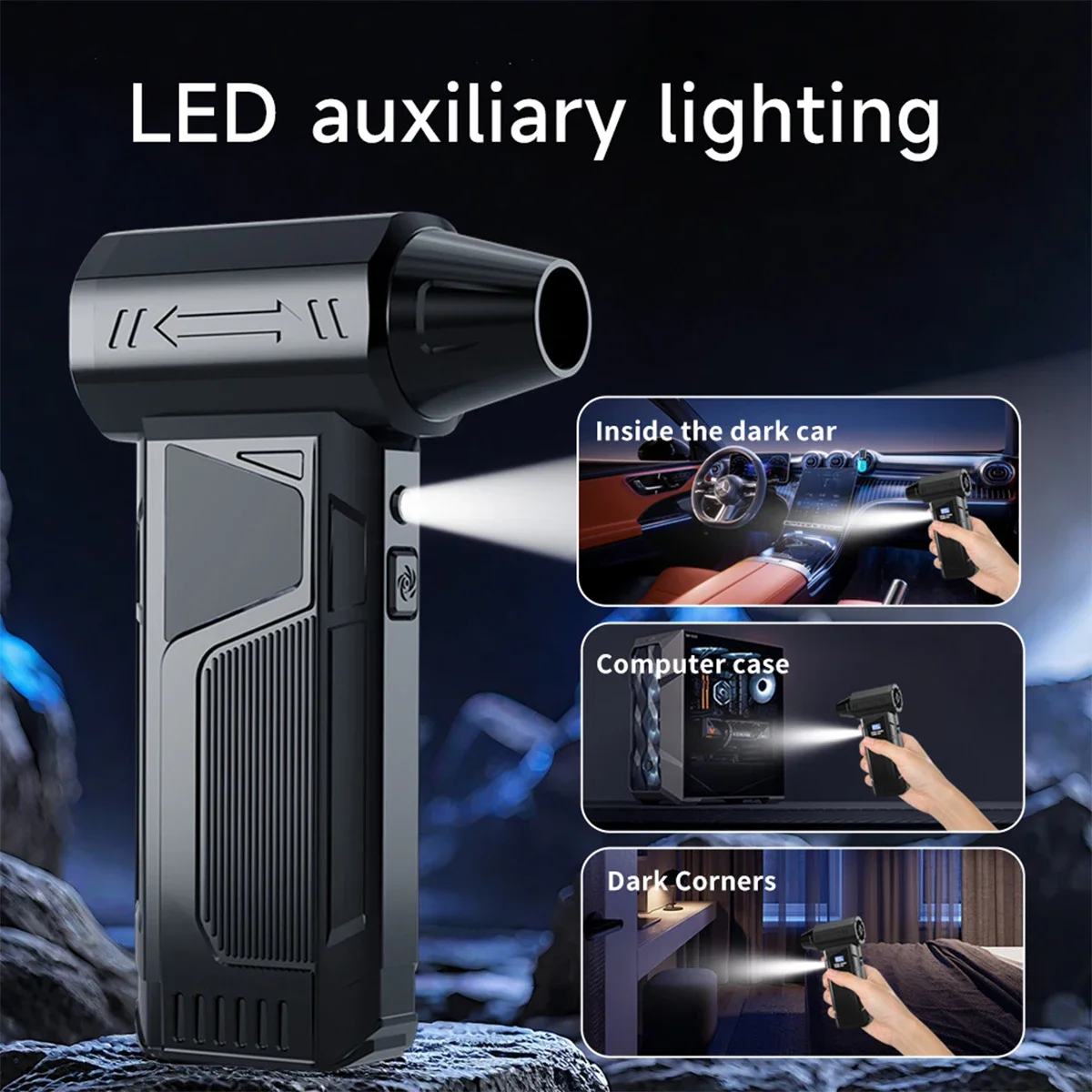 2026 New Wireless Jet Fan Brushless Motor Turbo Air Blower Car Cleaning Led Light Digital Display Portable Outdoor Use
