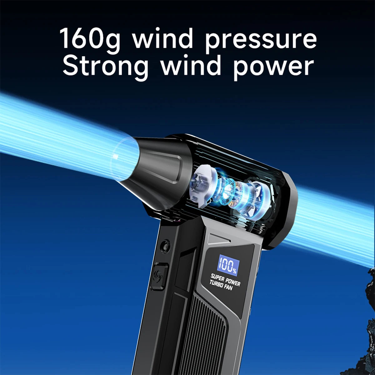 2026 New Wireless Jet Fan Brushless Motor Turbo Air Blower Car Cleaning Led Light Digital Display Portable Outdoor Use