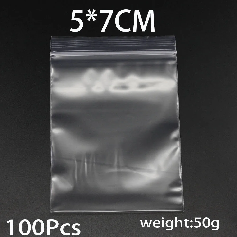 30-100pcs/bag 4*6/5*7/6*8/7*10/8*12cm Zipped Lock Reclosable Plastic Poly Clear Bags Bulk Jewelry Craft Accessory Packaging