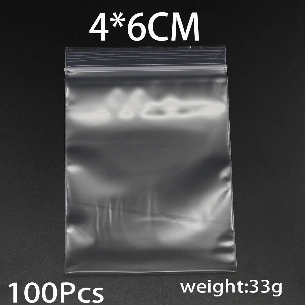 30-100pcs/bag 4*6/5*7/6*8/7*10/8*12cm Zipped Lock Reclosable Plastic Poly Clear Bags Bulk Jewelry Craft Accessory Packaging