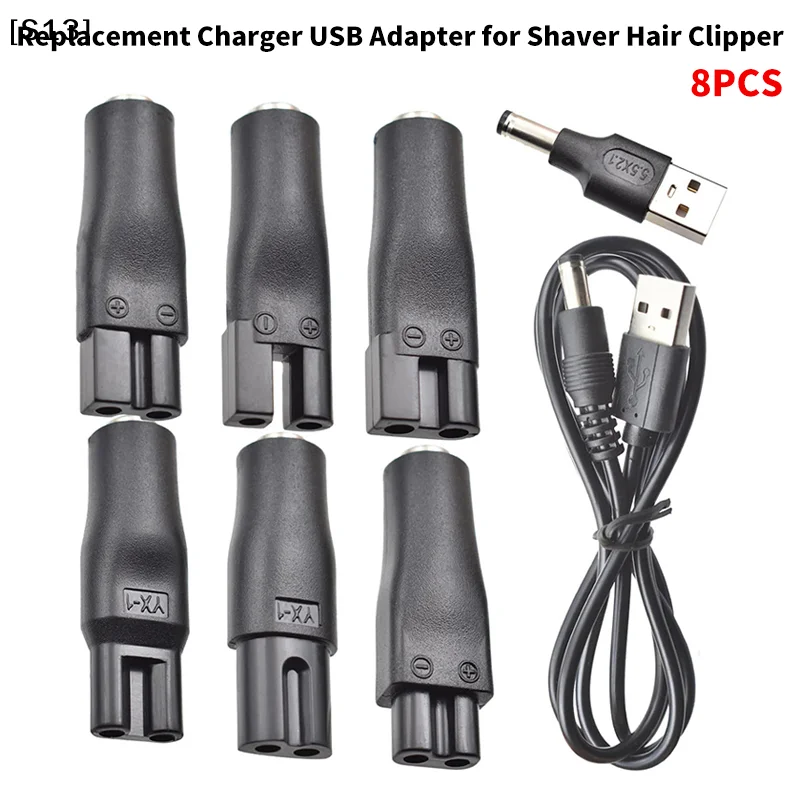 8 PCS Power 5V Replacement Charger USB Adapter Cable DC Converter Universal For All Kinds Of Electric Shaver Hair Clippers[Q][Q]