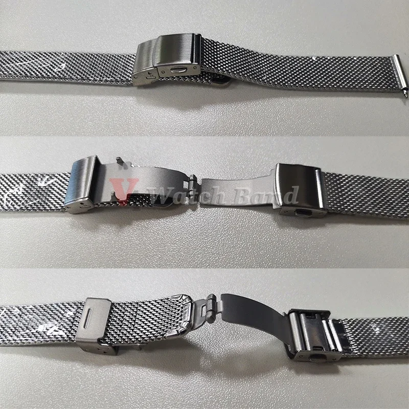 20mm 22mm 18mm Strap 0.6 1.0mm Mesh Milanese Watch Band for IWC for Rolex for Omega Stainless Steel Wristband for Seiko Bracelet
