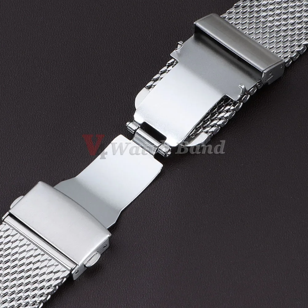 20mm 22mm 18mm Strap 0.6 1.0mm Mesh Milanese Watch Band for IWC for Rolex for Omega Stainless Steel Wristband for Seiko Bracelet