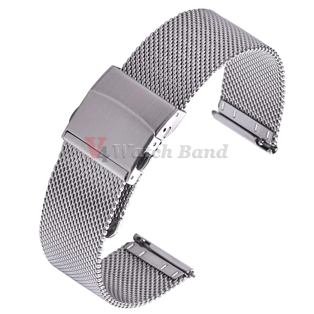 20mm 22mm 18mm Strap 0.6 1.0mm Mesh Milanese Watch Band for IWC for Rolex for Omega Stainless Steel Wristband for Seiko Bracelet