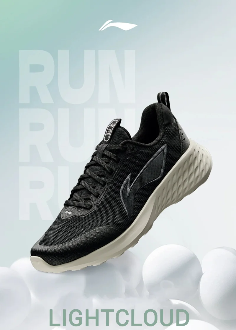 Li-Ning Men's Jogging Shoes LIGHT CLOUD Soft Breathable Running Shoes LiNing Leisure Sports Sneakers ARSV037