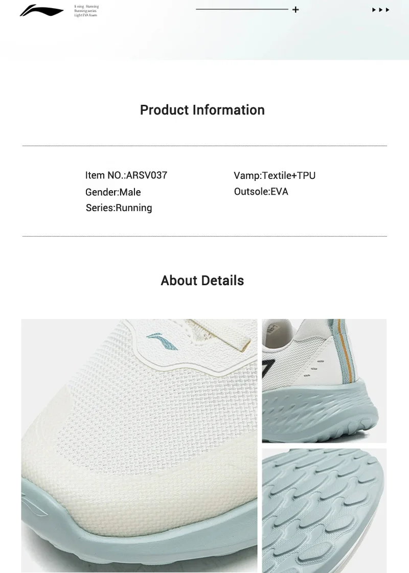 Li-Ning Men's Jogging Shoes LIGHT CLOUD Soft Breathable Running Shoes LiNing Leisure Sports Sneakers ARSV037