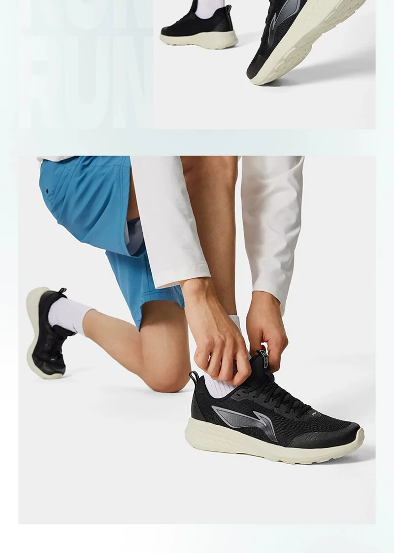 Li-Ning Men's Jogging Shoes LIGHT CLOUD Soft Breathable Running Shoes LiNing Leisure Sports Sneakers ARSV037