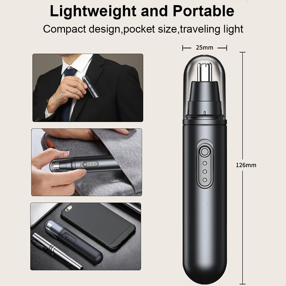 Nose Hair Trimmer for Men Mini Nose Hair Remover USB Rechargeable Portable Nose Hair Clipper Electric Nose and Ear Hair Trimmer