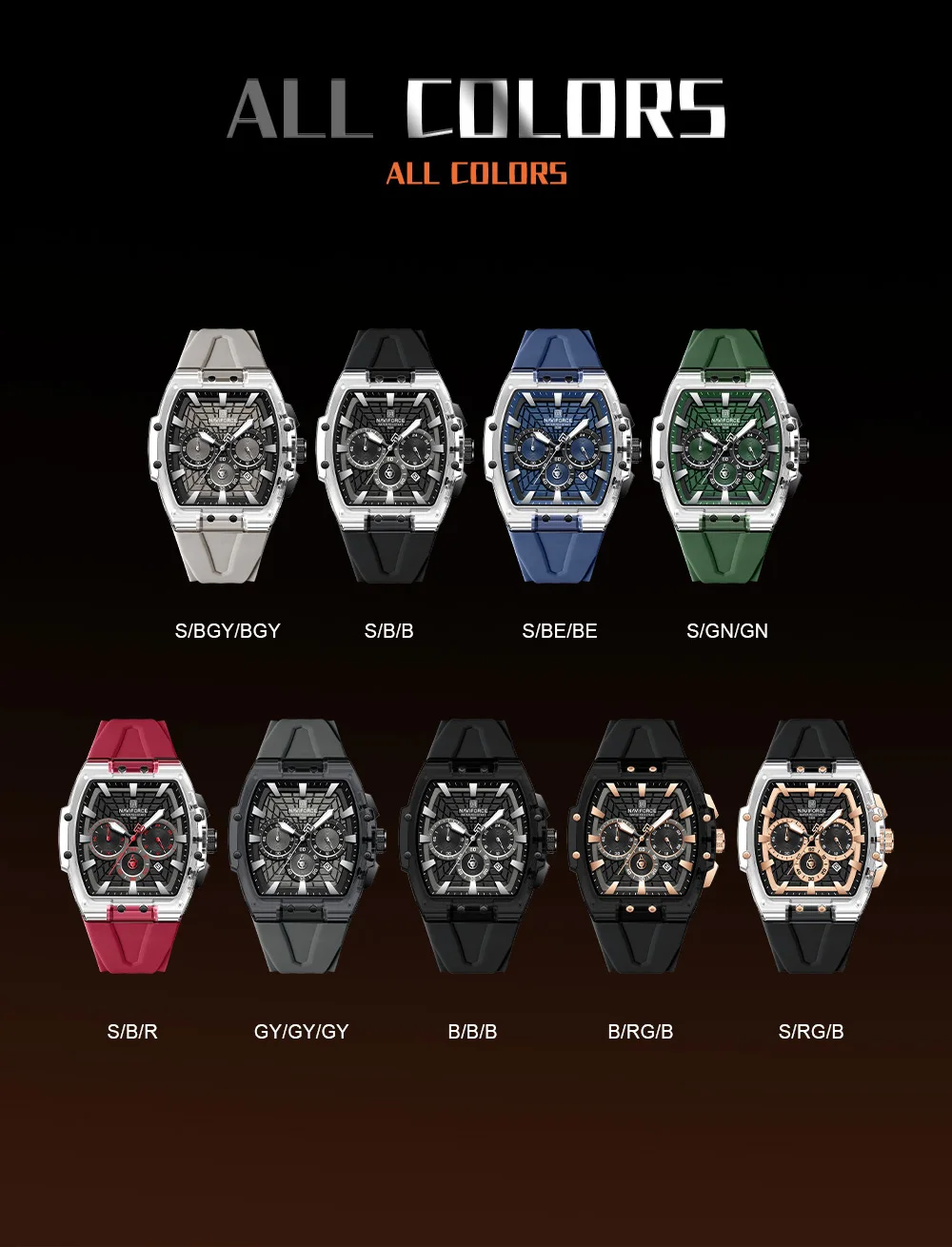 NAVIFORCE Top Brand Men Watches Multifunctional Chronograph Luminous Hands 30m Waterproof Silicone Strap Original Man Watch