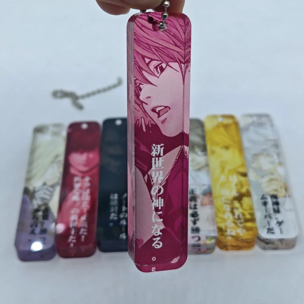 Anime Death Note Cosplay Yagami Light MisaMisa Keychain Acrylic Key Chain Backpack Decoration Keyring Halloween Props
