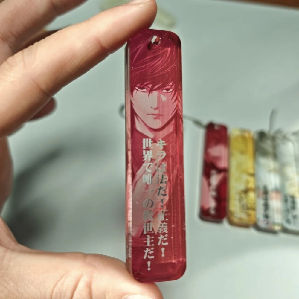 Anime Death Note Cosplay Yagami Light MisaMisa Keychain Acrylic Key Chain Backpack Decoration Keyring Halloween Props