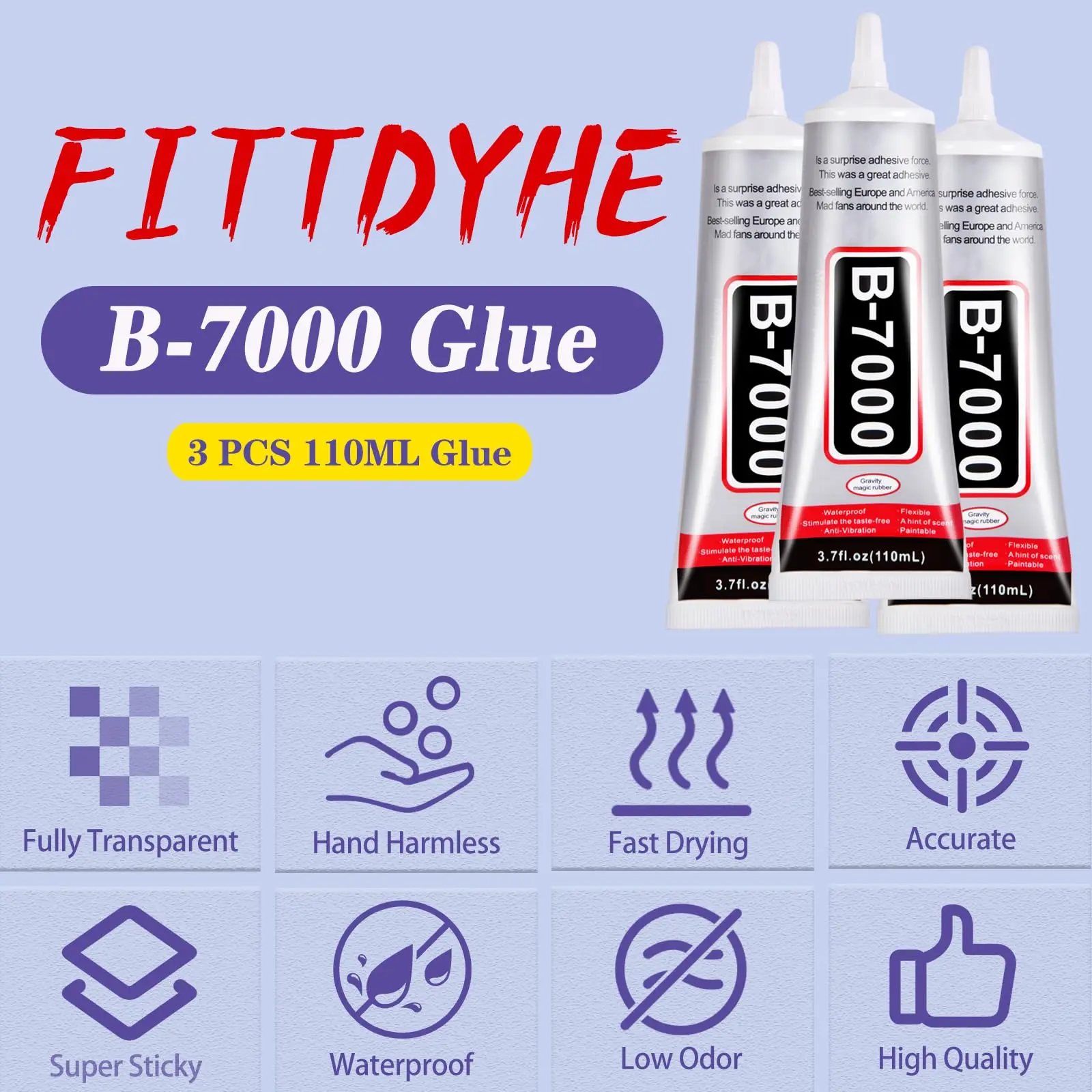 B7000 Semi-Fluid High-Viscosity Clear Adhesive for Gemstones, Diamonds, Rhinestones, and Jewelry Making – 15ml