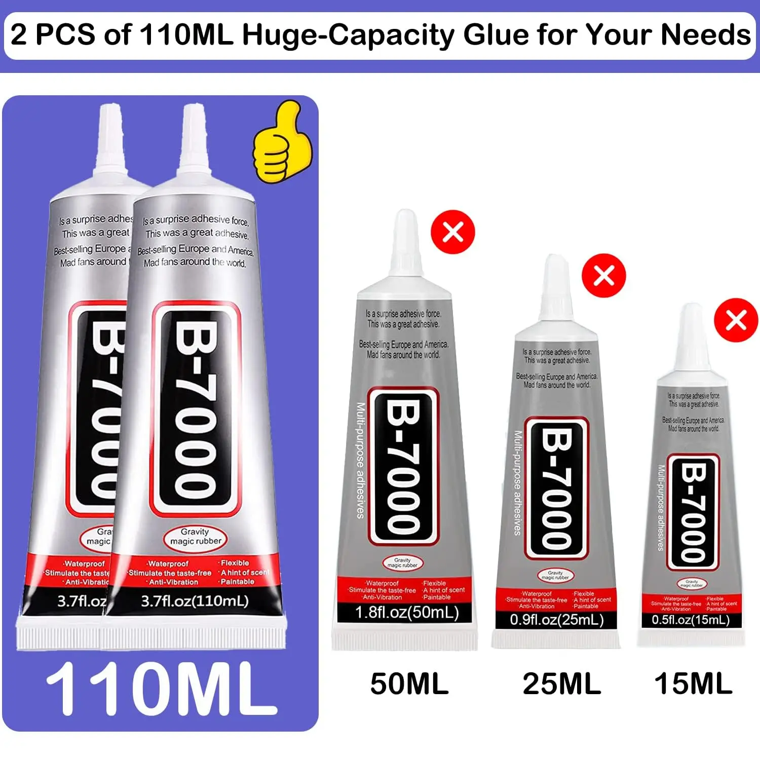 B7000 Semi-Fluid High-Viscosity Clear Adhesive for Gemstones, Diamonds, Rhinestones, and Jewelry Making – 15ml