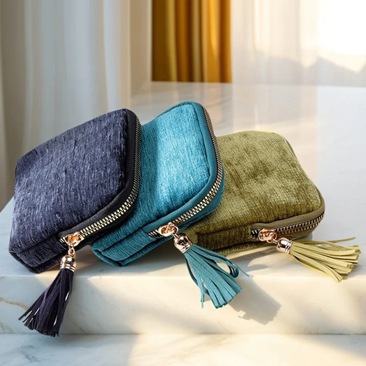 5-Layer Jewelry Storage Bag, Velvet Jewelry Pouch Bags for Watch Bracelet Rings Earring Crystal, Portable Travel Jewelry Case