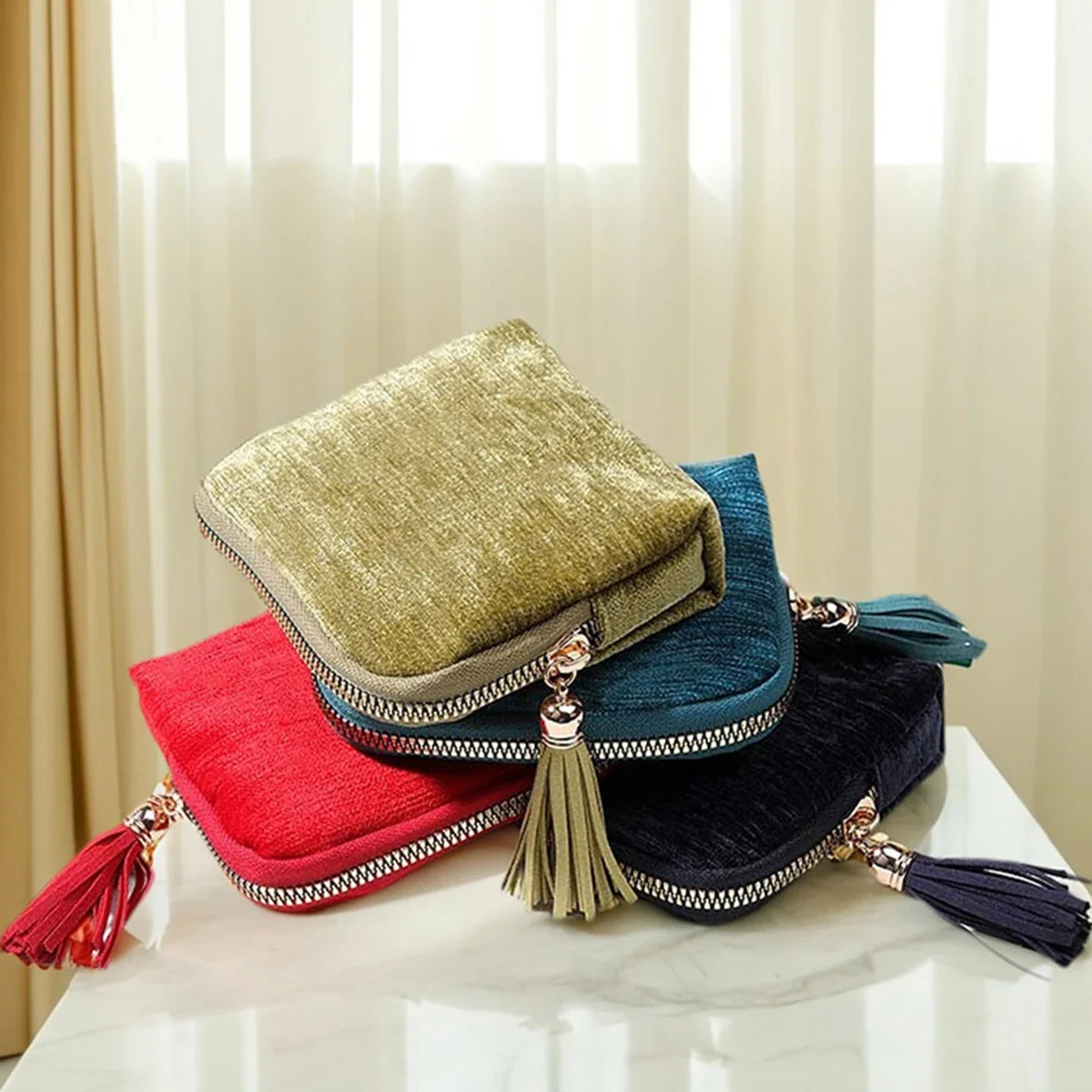 5-Layer Jewelry Storage Bag, Velvet Jewelry Pouch Bags for Watch Bracelet Rings Earring Crystal, Portable Travel Jewelry Case