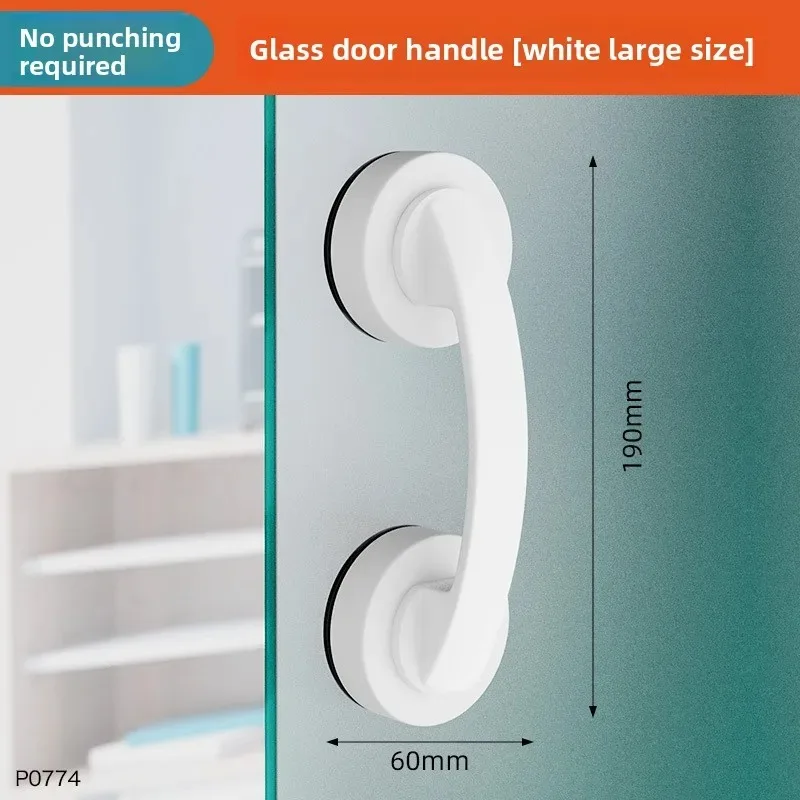 No Drilling Bathroom Safety Grab Bar Anti-Slip Shower Handle with Suction Cup Stable Grip Support for Bathtub Glass Door Elderly