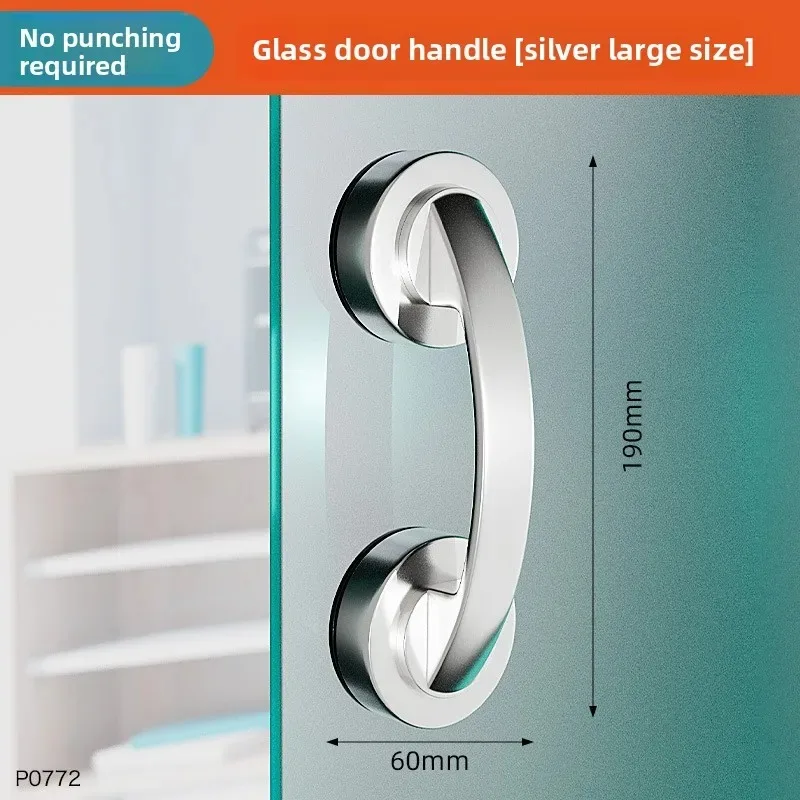 No Drilling Bathroom Safety Grab Bar Anti-Slip Shower Handle with Suction Cup Stable Grip Support for Bathtub Glass Door Elderly