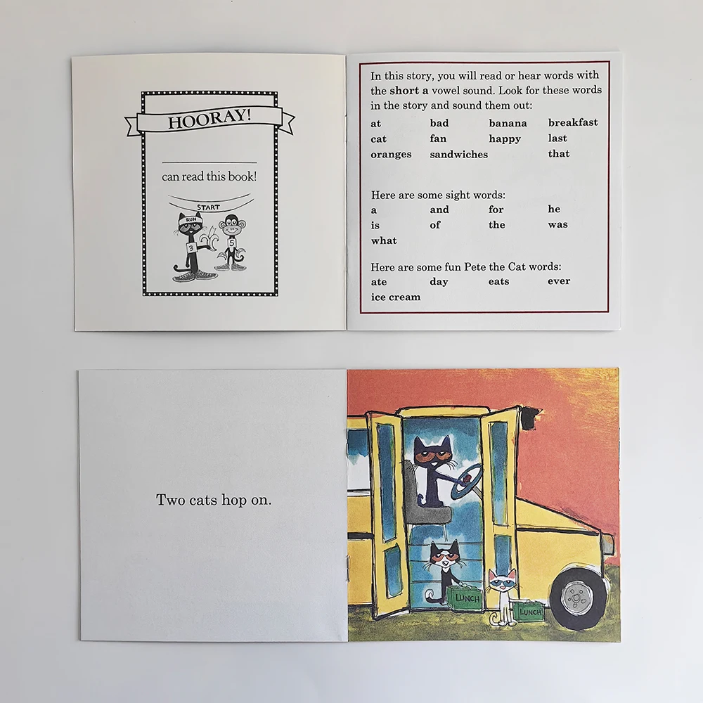 I Can Read The Pete Cat English Picture Books for Kids Simple Stories Phonics Short & Long Vowel Educational Reading Mini Book