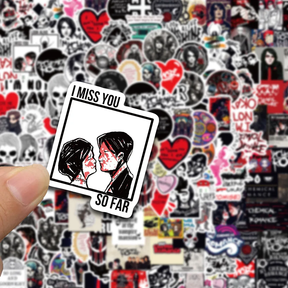 100Pcs My Chemical Romance Stickers Cartoon Decal for Laptop Phone Guitar Luggage Waterproof Graffiti Vinyl Stickers