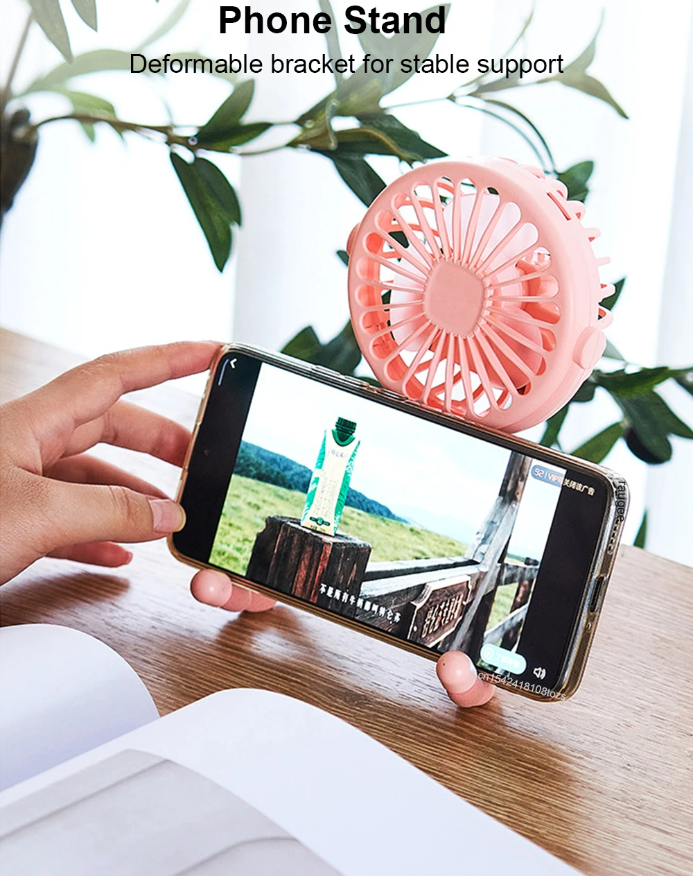 Portable Clip Fan Mini Stroller Fan USB Rechargeable Baby Stroller Octopus Fan 360° Rotate Outdoor Tripod Fan Small Clip Fan