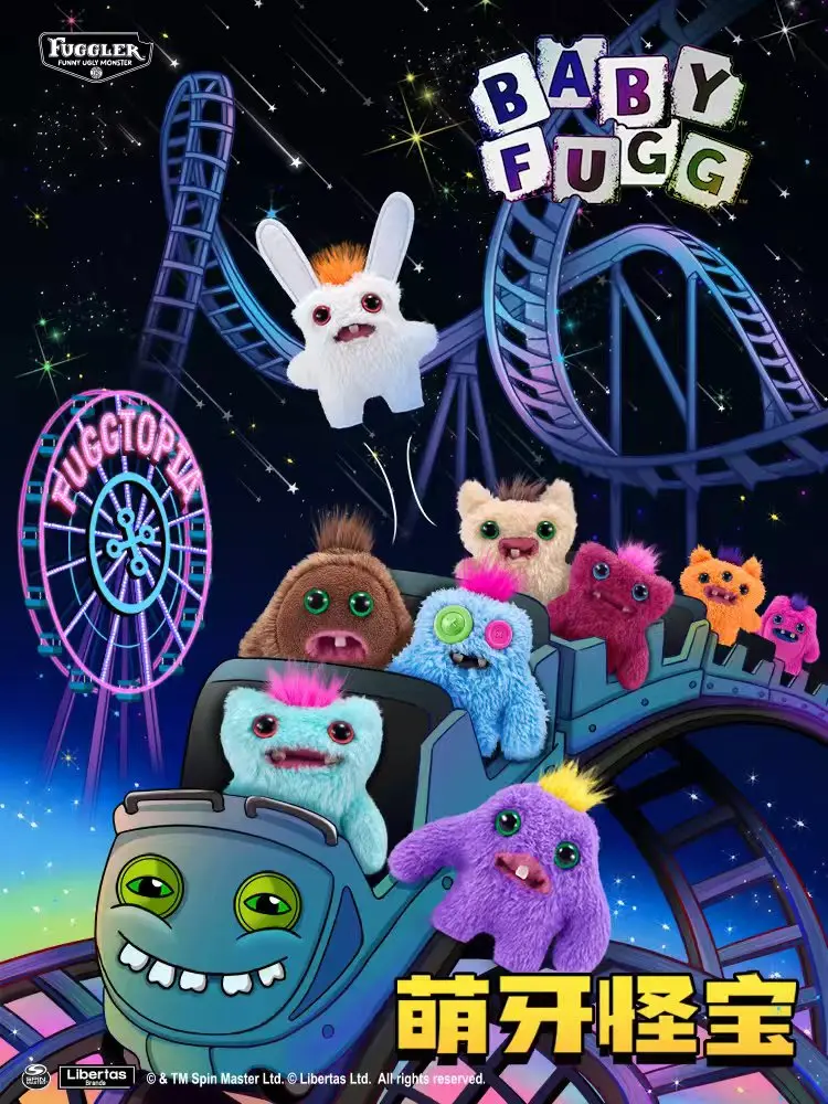 Fuggler Ugly Teeth Monsters Plush Toys Fuggler Baby Cartoon Wide Eyed Weirdo Rabbit Peluche Kawaii Multicolor Peluche Doll 8-9CM