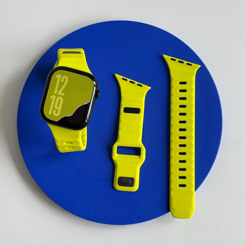 Silicone Sport Design Strap For Apple Watch Band Ultra 49mm 40mm 41mm 44mm 45mm 46mm bracelet iwatch Series 11 10 9 8 7 6 5 se