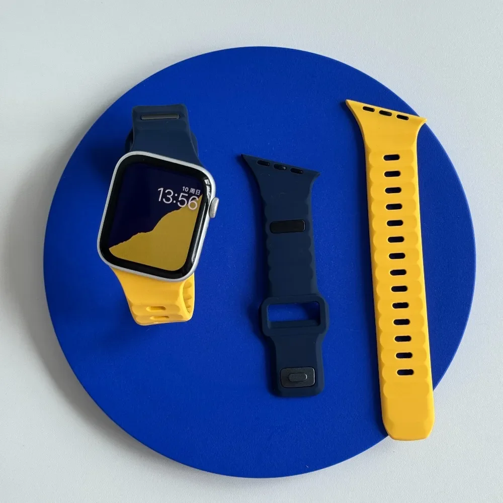 Silicone Sport Design Strap For Apple Watch Band Ultra 49mm 40mm 41mm 44mm 45mm 46mm bracelet iwatch Series 11 10 9 8 7 6 5 se