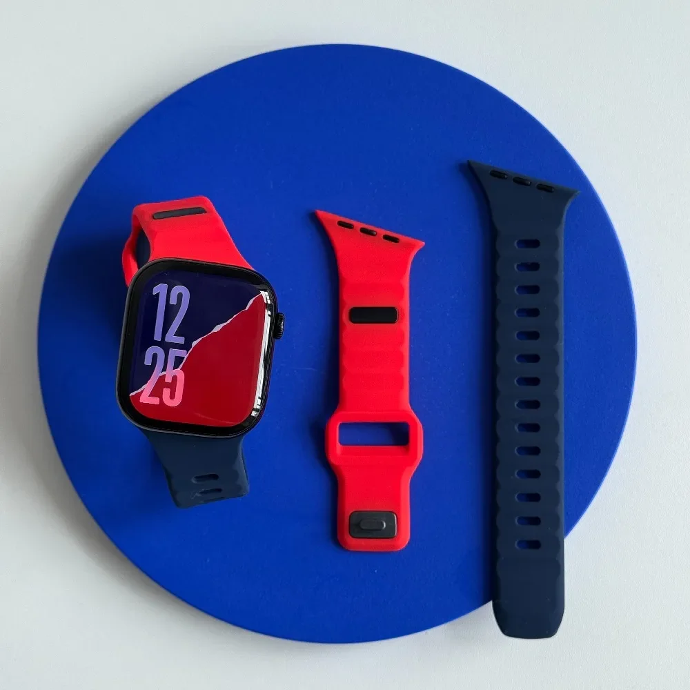 Silicone Sport Design Strap For Apple Watch Band Ultra 49mm 40mm 41mm 44mm 45mm 46mm bracelet iwatch Series 11 10 9 8 7 6 5 se