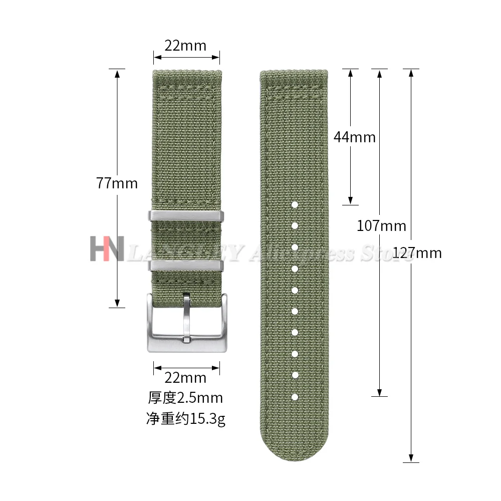 20mm 22mm Ribbed Nylon Strap for Omega for Seiko for Tudor Woven Canvas Fabric Watch Band Military Sport Quick Release Bracelets