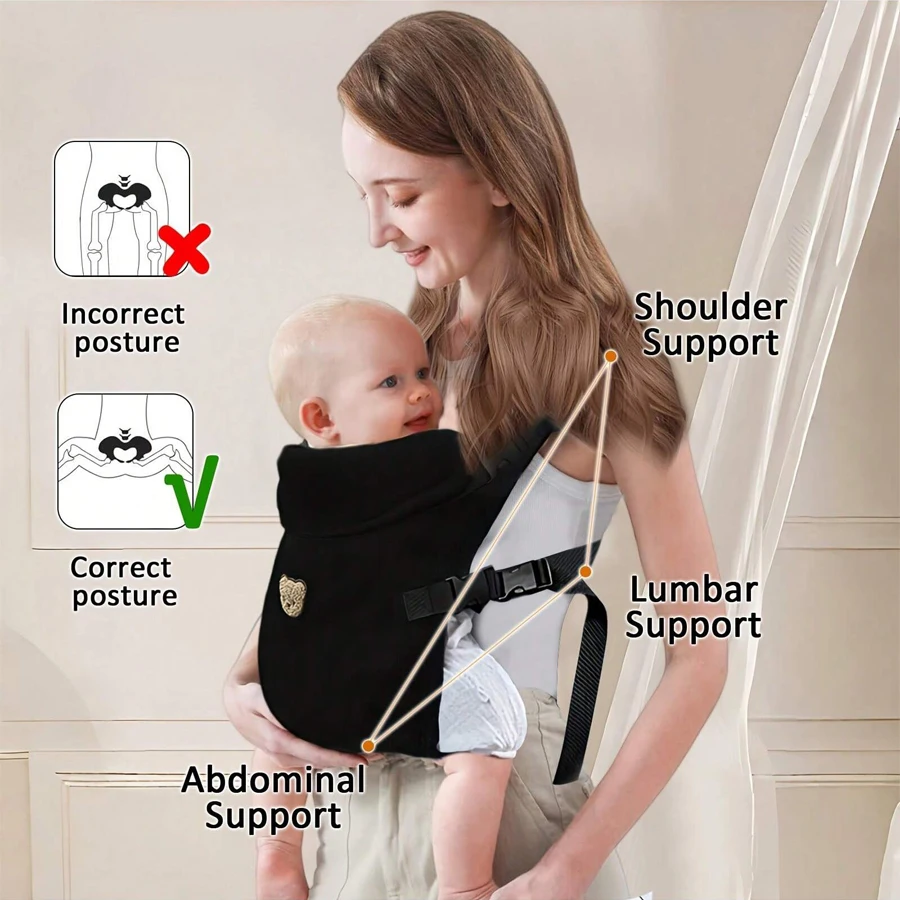 1Pc Ergonomic Multifunctional Baby Carrier - 4-in-1 Portable Baby Travel Gear, with Adjustable and Comfortable Front and Back Straps, the Perfect Gift for Baby's Baby Shower, Halloween, Christmas, and New Year