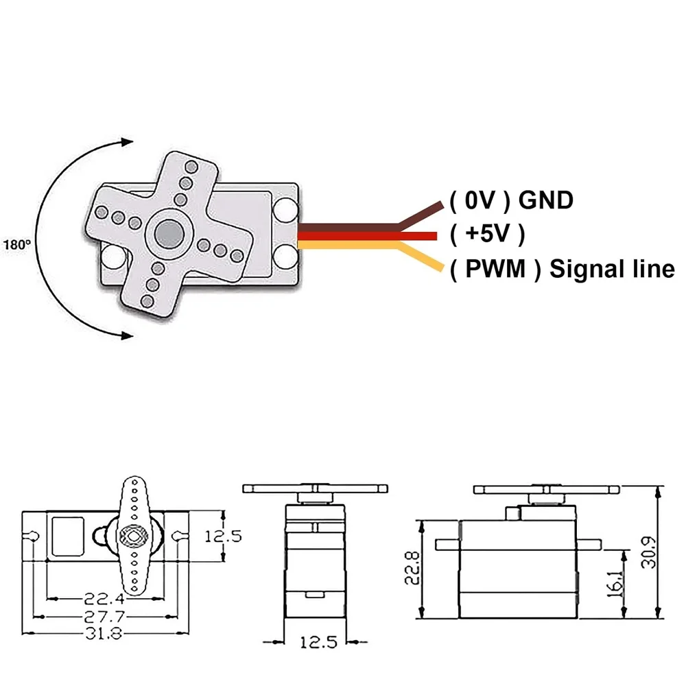 XZG MG90S Servo All Metal Gear 9g SG90 Upgraded Version For Helicopter Plane Boat Car Trex 450 RC Robot 180/360 degree 1-10PCS