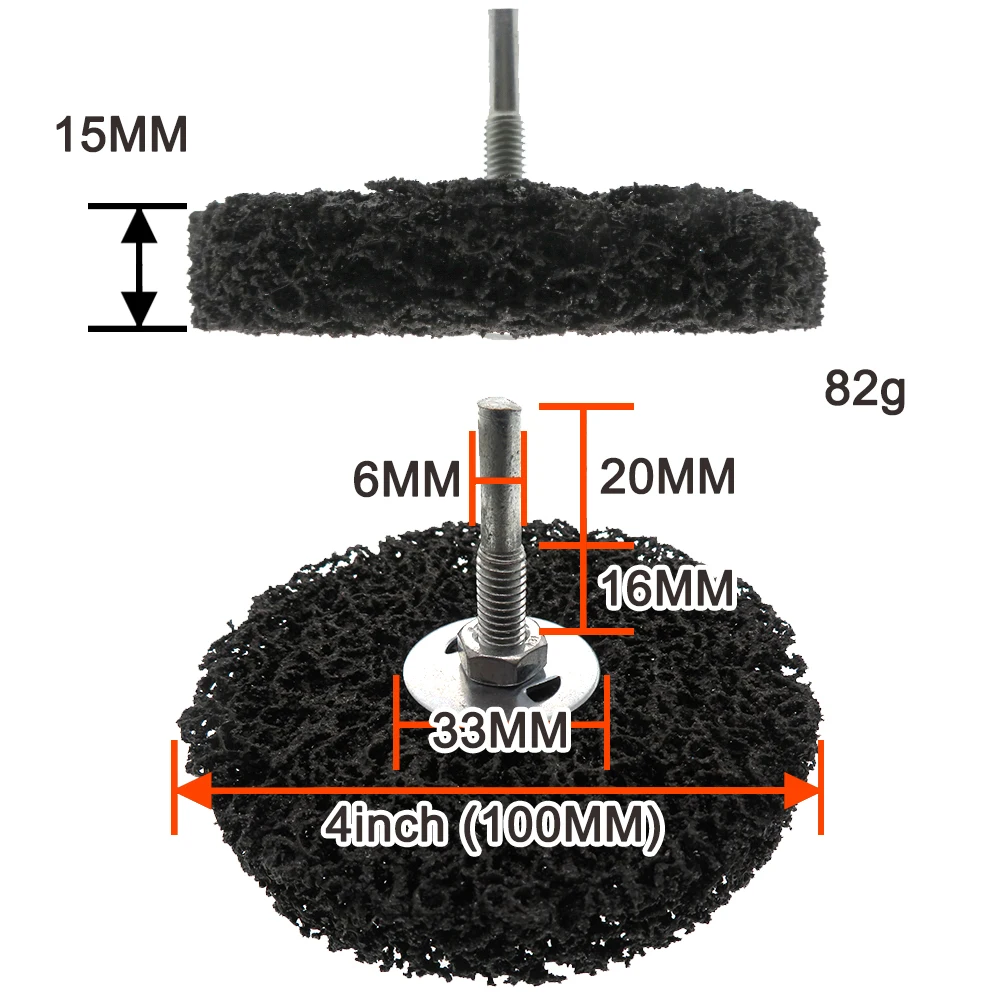 2/3/4 Inch Coral Stripe Disc 6mm Shank 1 Pcs Clean Poly Strip Wheel Disc Abrasive Angle Grinders Tool for Rust Paint Flaking