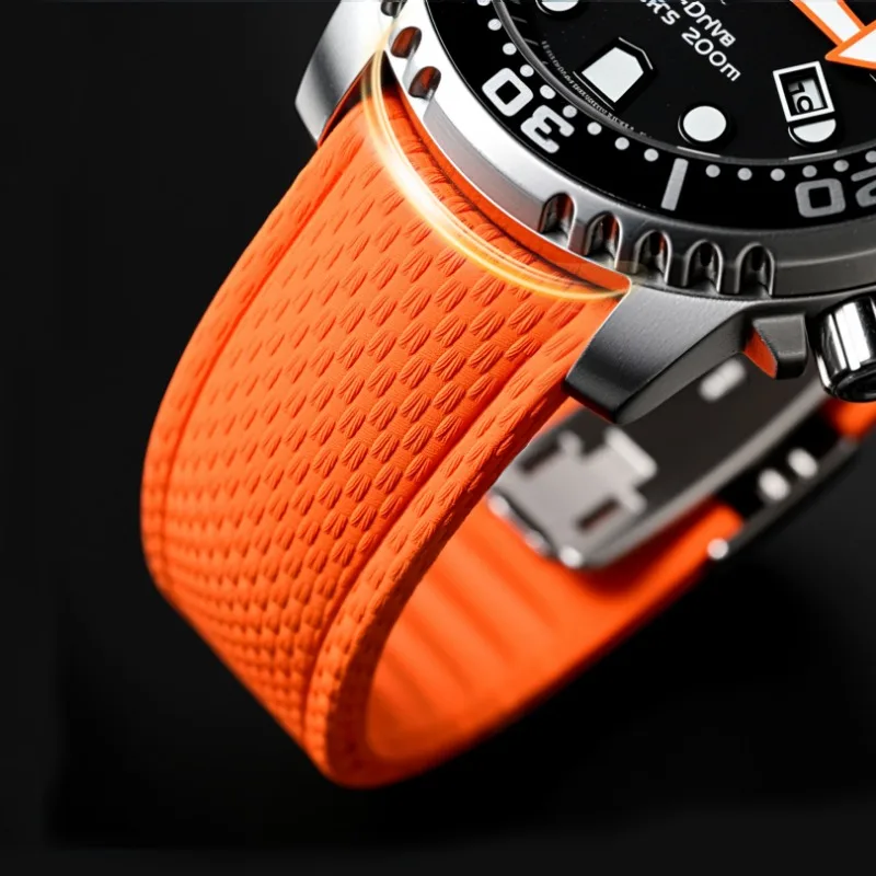 18mm 19mm 20mm 21mm 22mm 24mm CTS Fluoro Rubber Strap Men Women Universal FKM Curved Quick Release Watch Band for Cut To Size