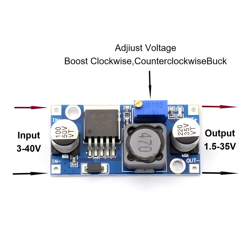 LM2596 DC to DC Buck Converter 3.0-40V to 1.5-35V Power Supply Step Down Module-1/5/10PCS