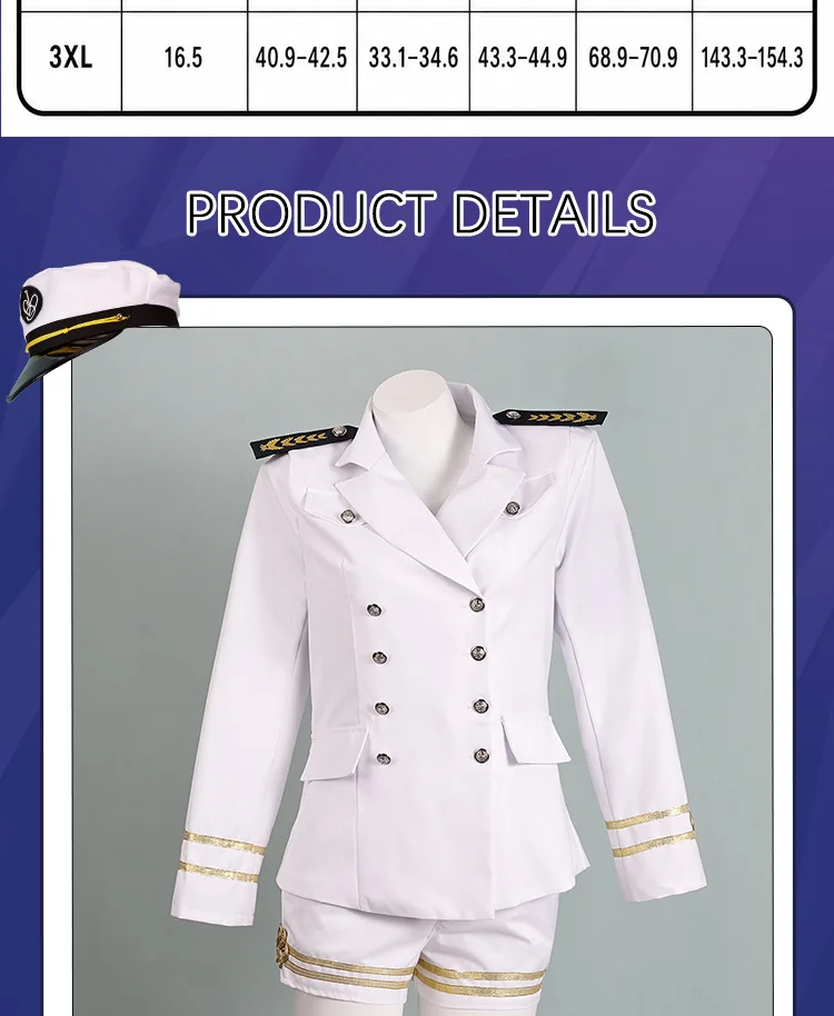 Women tyrant Cosplay Costume Korea White Sailor Navy Uniform Group Stage Performance Women Cos Costumes