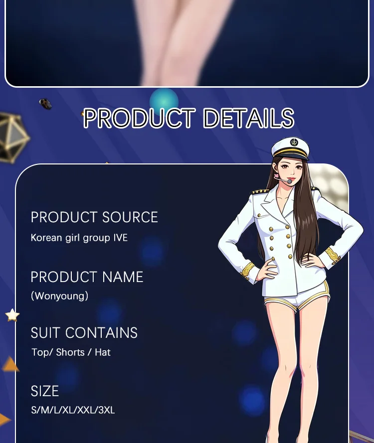 Women tyrant Cosplay Costume Korea White Sailor Navy Uniform Group Stage Performance Women Cos Costumes