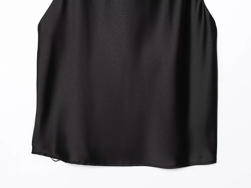 MUJER 2026 Halter Tops for Women Black Satin Backless Top Female Pink Summer Beach Top Woman off Shoulder Camisole Top Women
