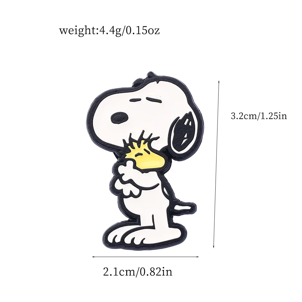 2Pcs/Set Cartoon White Puppy Enamel Brooch Cute Animal Badge Lapel Pin Fashionable Jewelry Accessories Gift For Friends