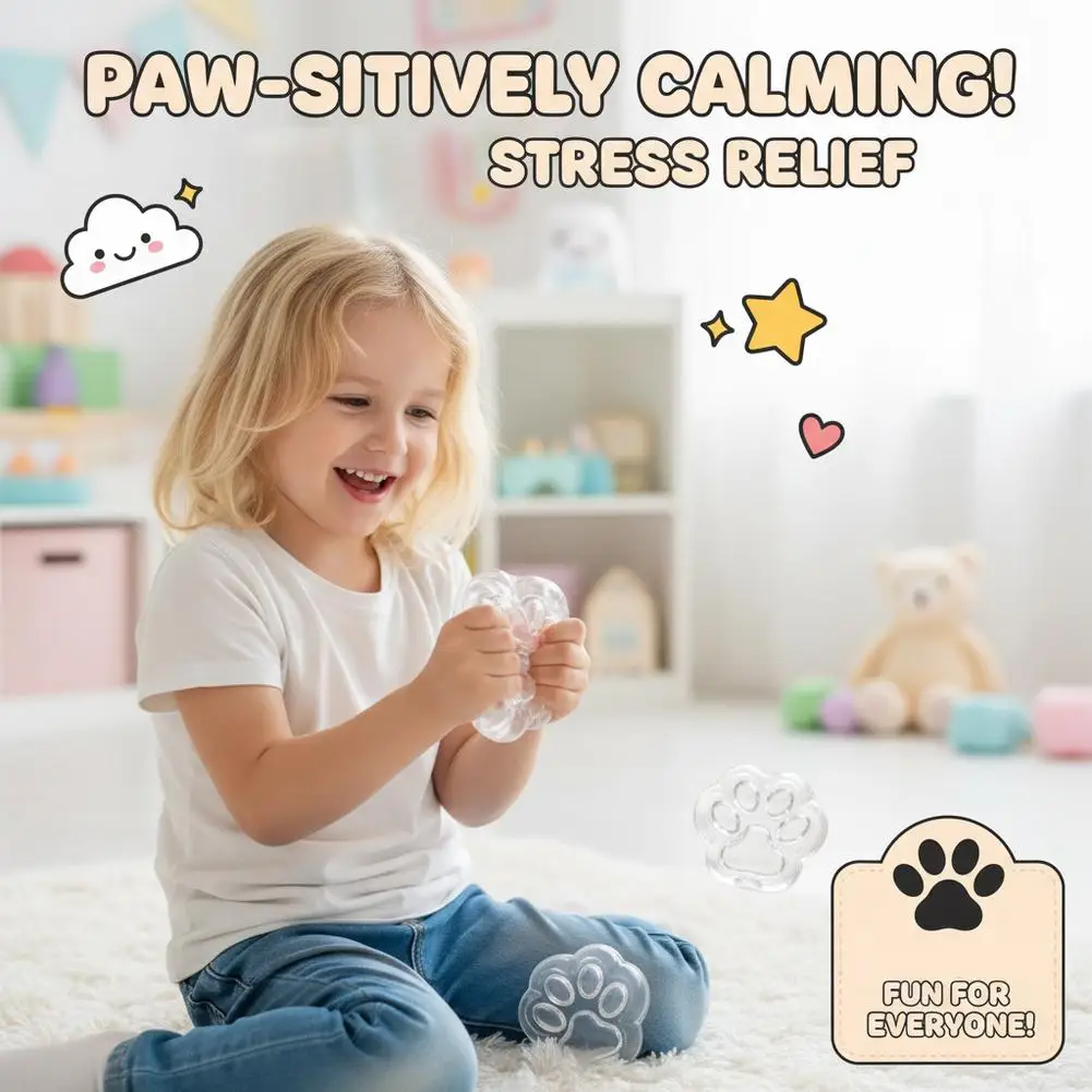 Cat Paw Hollow Ball Skin DIY Stress Relief Toy Slow Rebound Fidget Sensory Ball Toy Decompression Irregular Ball Cover