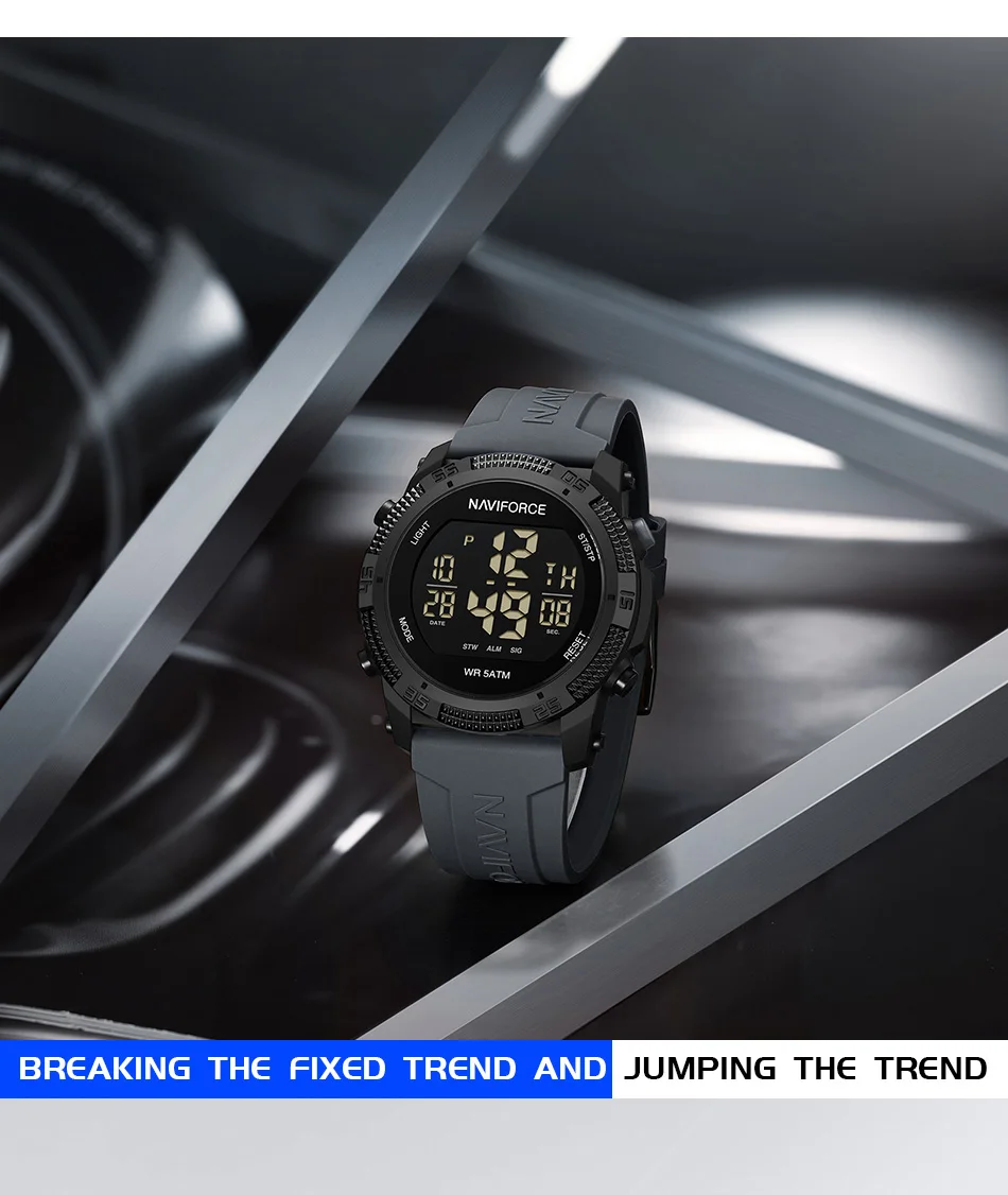 NAVIFORCE Fashion Men's Electronics Wrist Watch Sports Waterproof Luminous Watches Men's Silicone Strap Male Clock Reloj Hombre