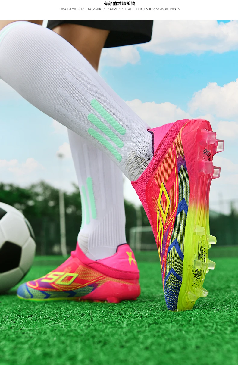 New Men Football Boots High-quality Soccer Shoes Sneakers Match Indoor Non-Slip Grass Cleats Mid-top Light Hot-selling Outdoor