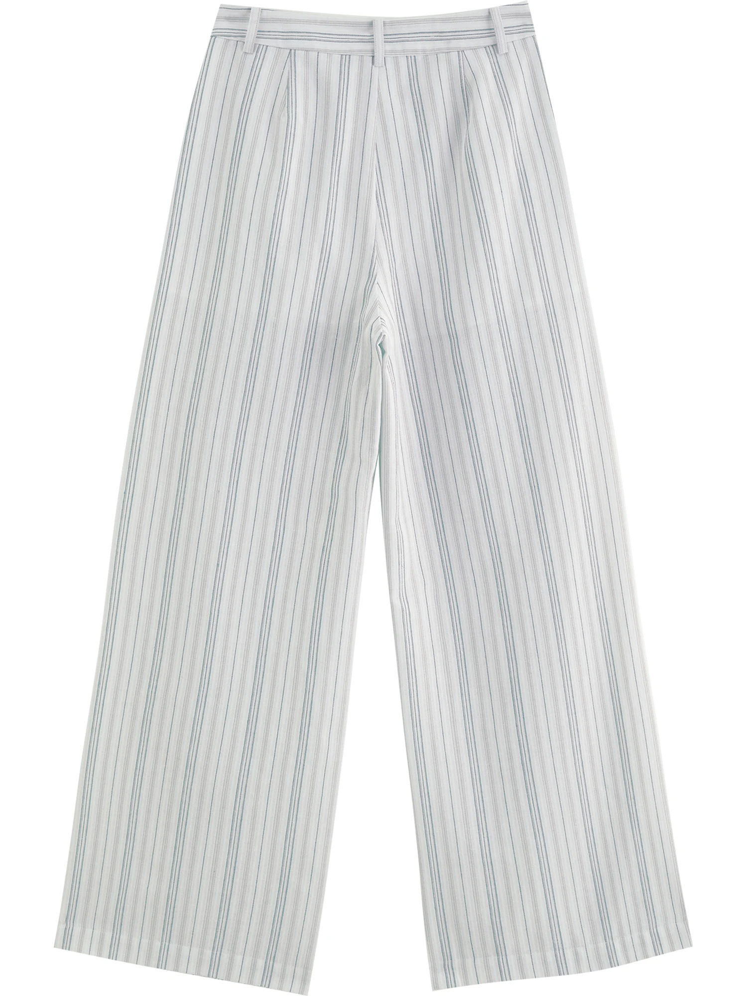 ZIQIAO Women's 2026 Summer New Arrival Vacation Two-Piece Set Bandeau Top & Striped High Waist Casual Pants Slim-Fit Outfit