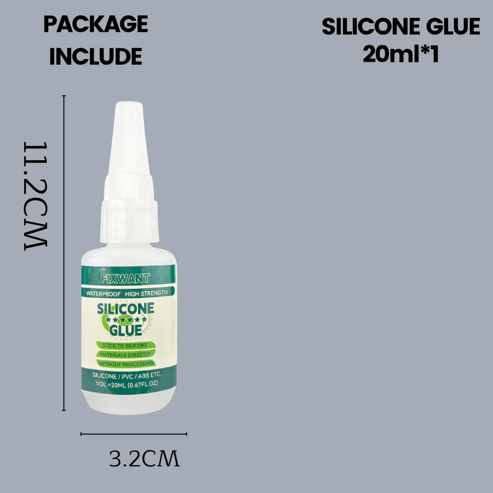 Fishing Soft Lure Silicone Glue Fast Bond Silicone PVC Soft Bait Metal Lead Strong Adhesive Waterproof Low Whitening Repair Glue