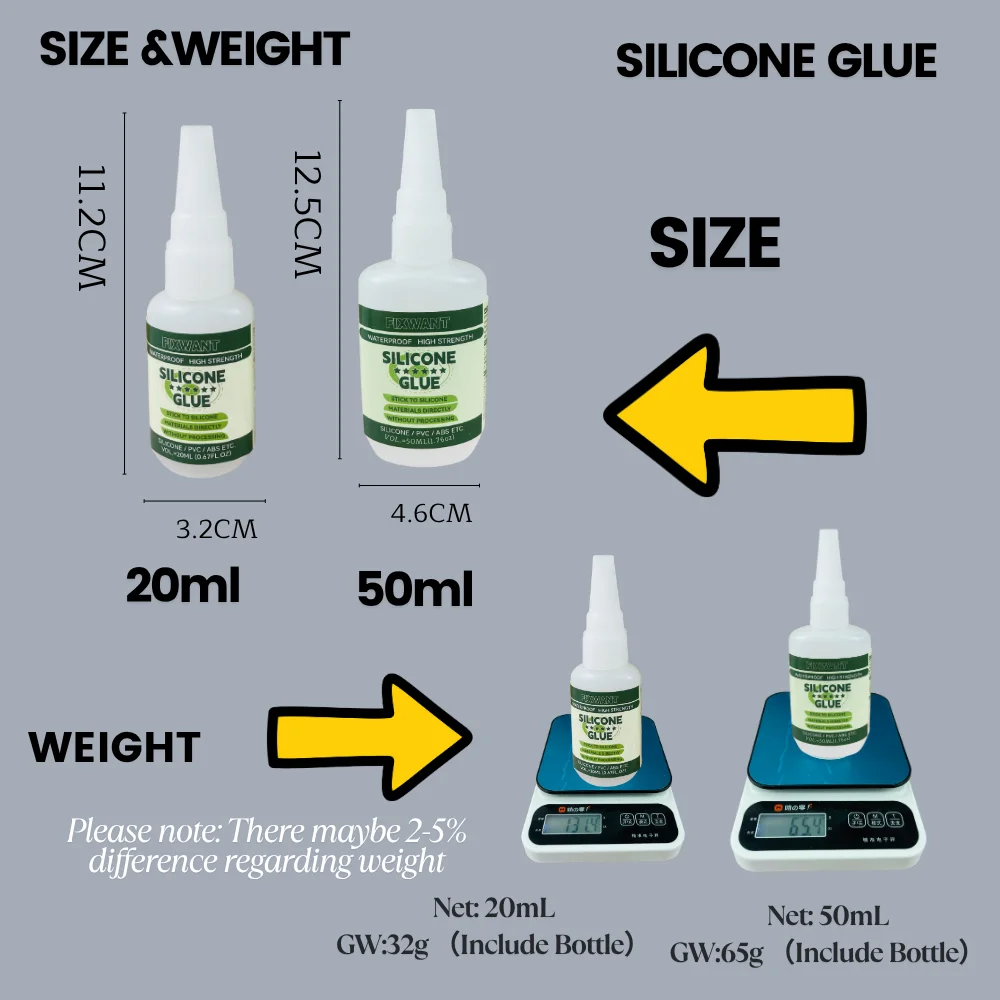 Fishing Soft Lure Silicone Glue Fast Bond Silicone PVC Soft Bait Metal Lead Strong Adhesive Waterproof Low Whitening Repair Glue