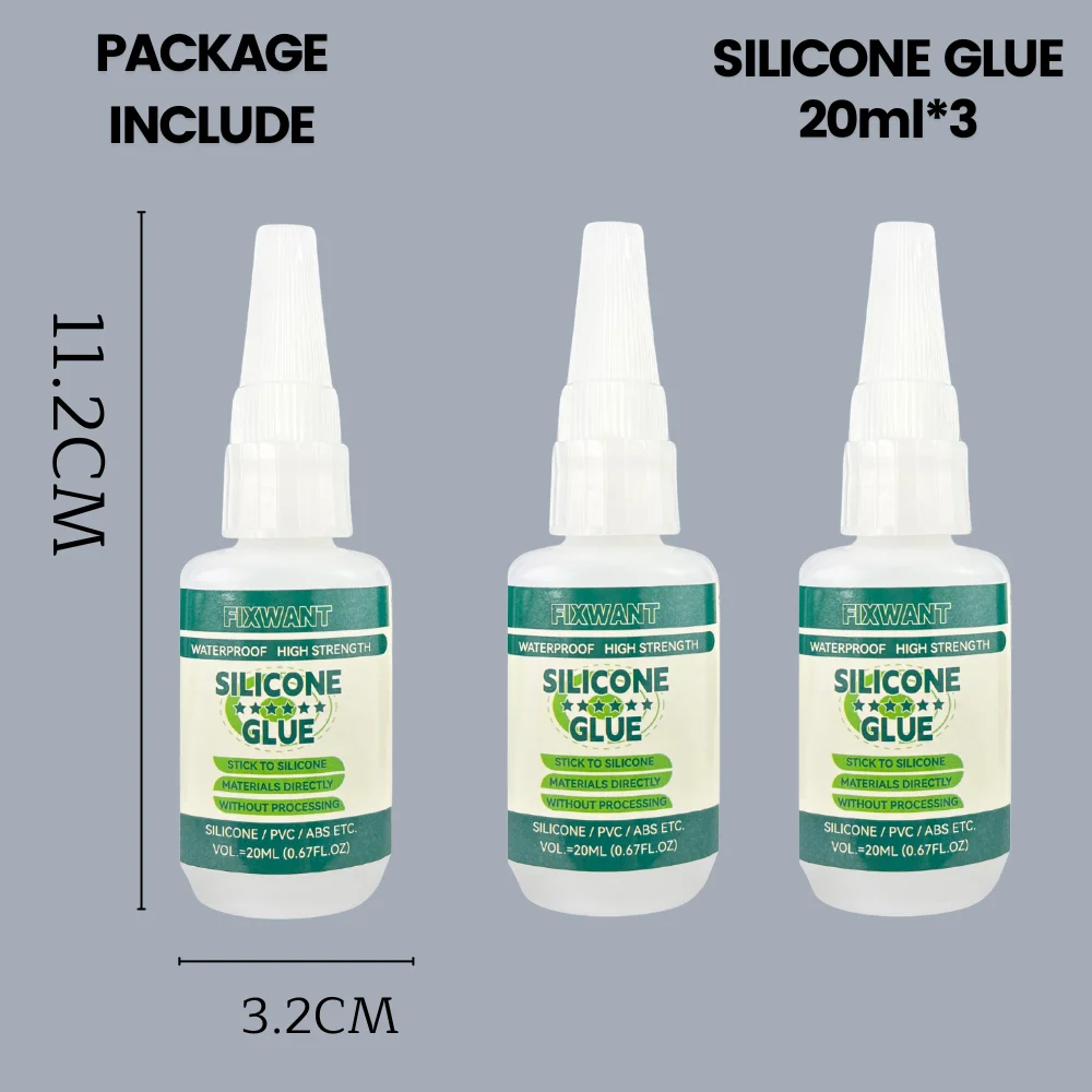 Fishing Soft Lure Silicone Glue Fast Bond Silicone PVC Soft Bait Metal Lead Strong Adhesive Waterproof Low Whitening Repair Glue