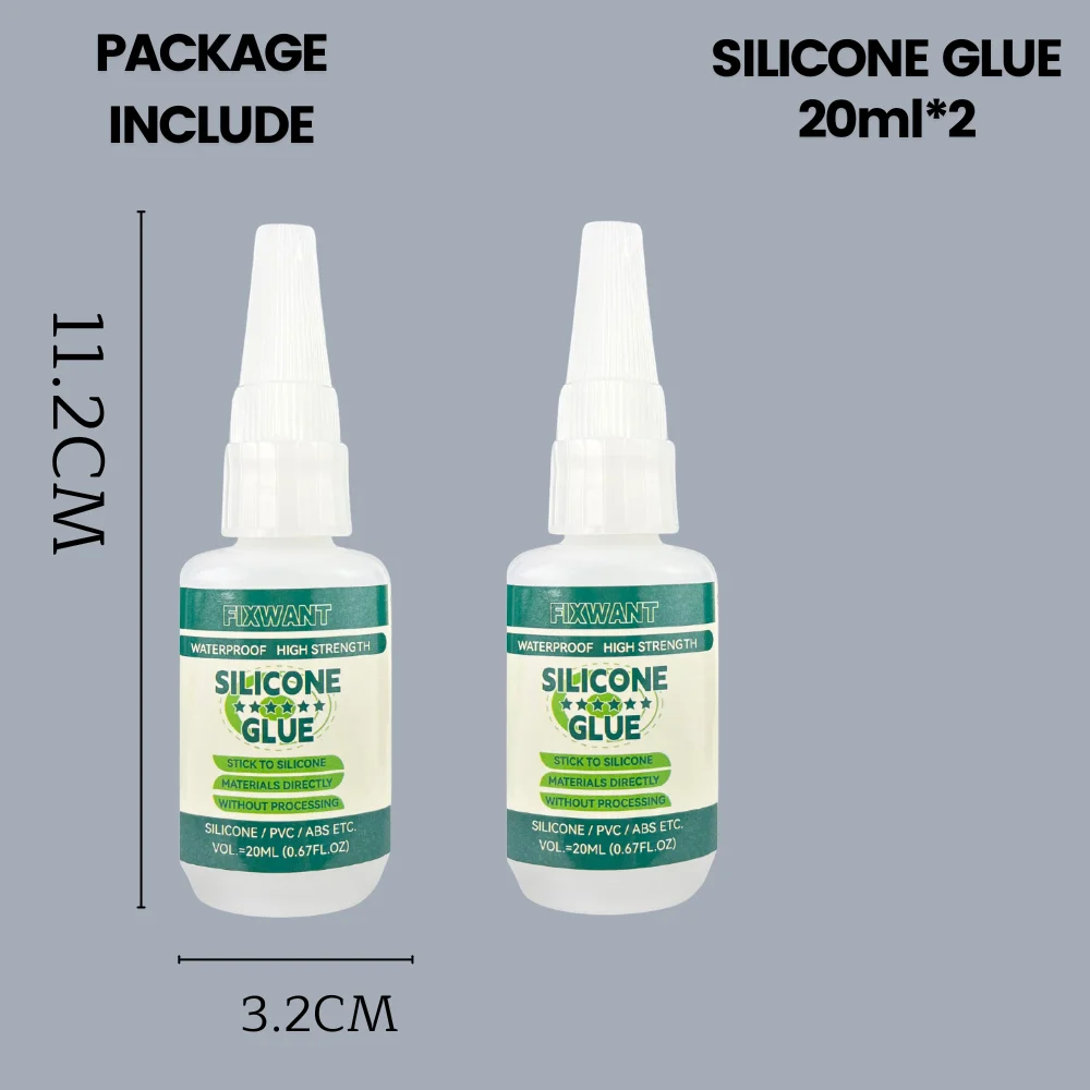 Fishing Soft Lure Silicone Glue Fast Bond Silicone PVC Soft Bait Metal Lead Strong Adhesive Waterproof Low Whitening Repair Glue