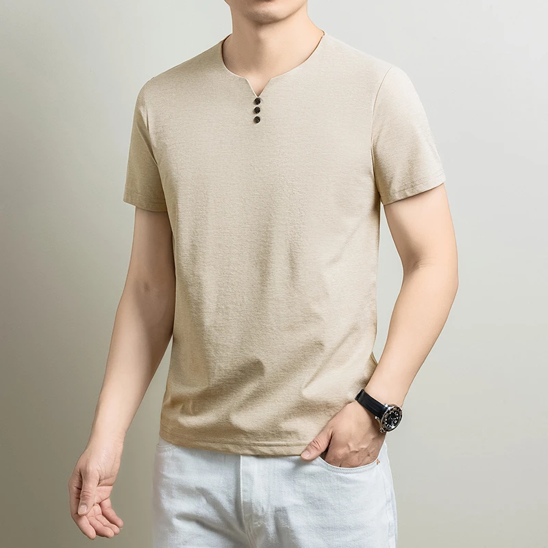 Mens Henley Neck T Shirts Short Sleeve Casual Soft Breathable Comfortable Fashion Tops for Men Daily Wear Summer Streetwear