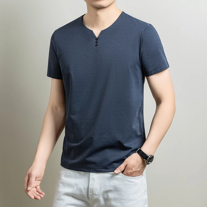 Mens Henley Neck T Shirts Short Sleeve Casual Soft Breathable Comfortable Fashion Tops for Men Daily Wear Summer Streetwear