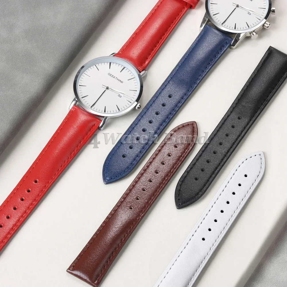 12 13 14 15 16 17 18 19 20 21 22 23 24mm Watch Strap for DW for Omega for Rolex Men Women Wrist Bracelet Soft Leather Watchband