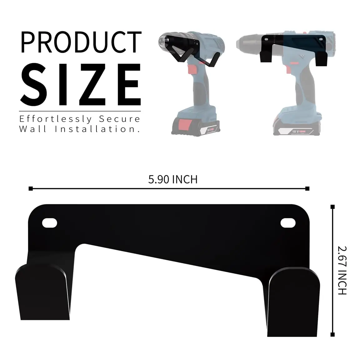 Drill Holder, Heavy Duty Steel Drill Dock Wall Mount, Universal Tool Organizer with Easy Access for GarageWorkshop Home Storage